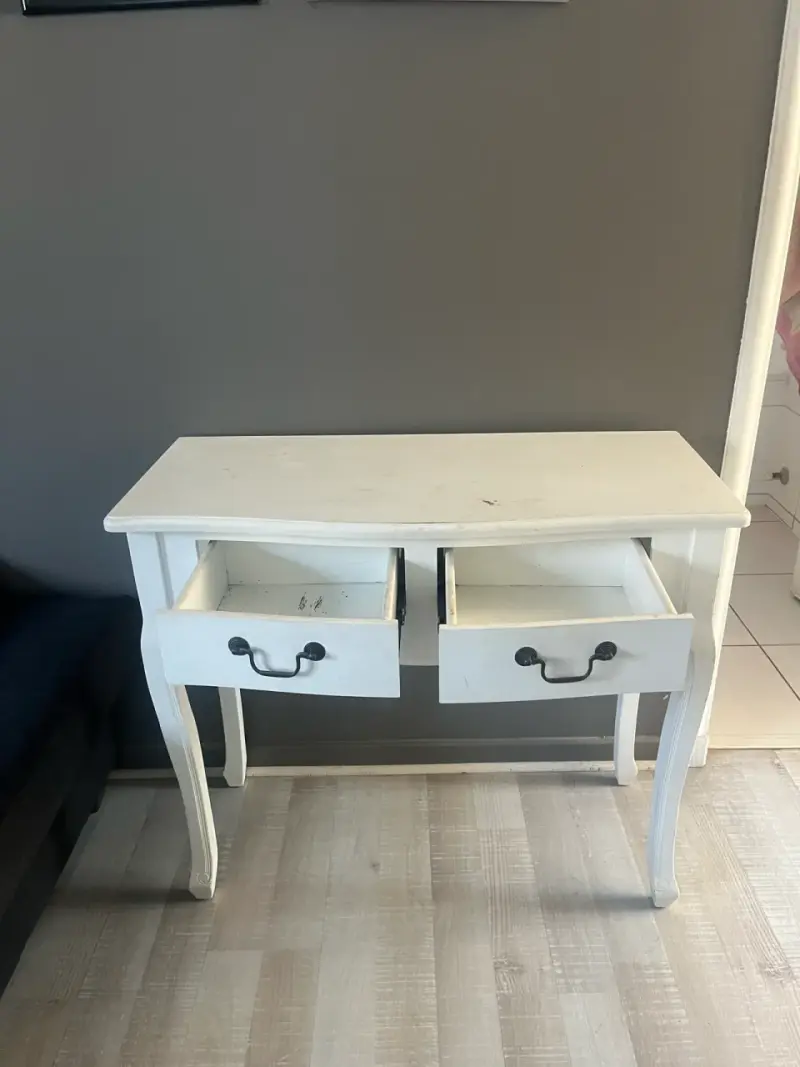 Mesa consola blanca de madera - 2