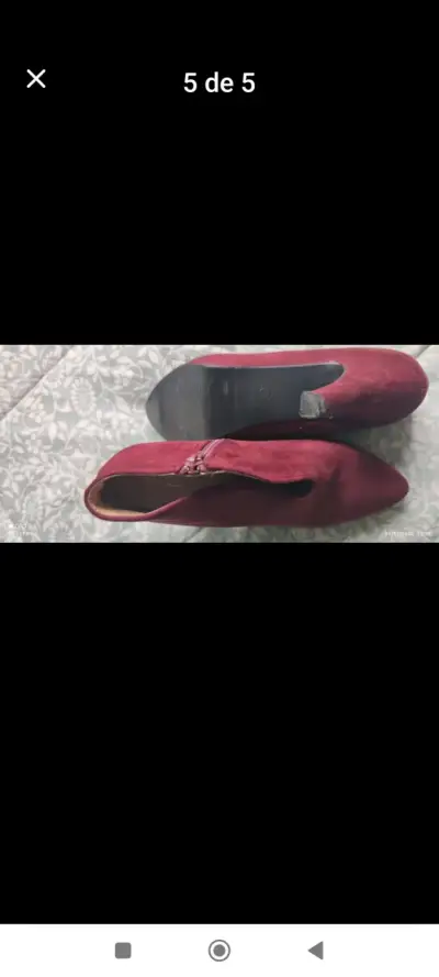 Botines burdeos de gamuza - miniatura 3