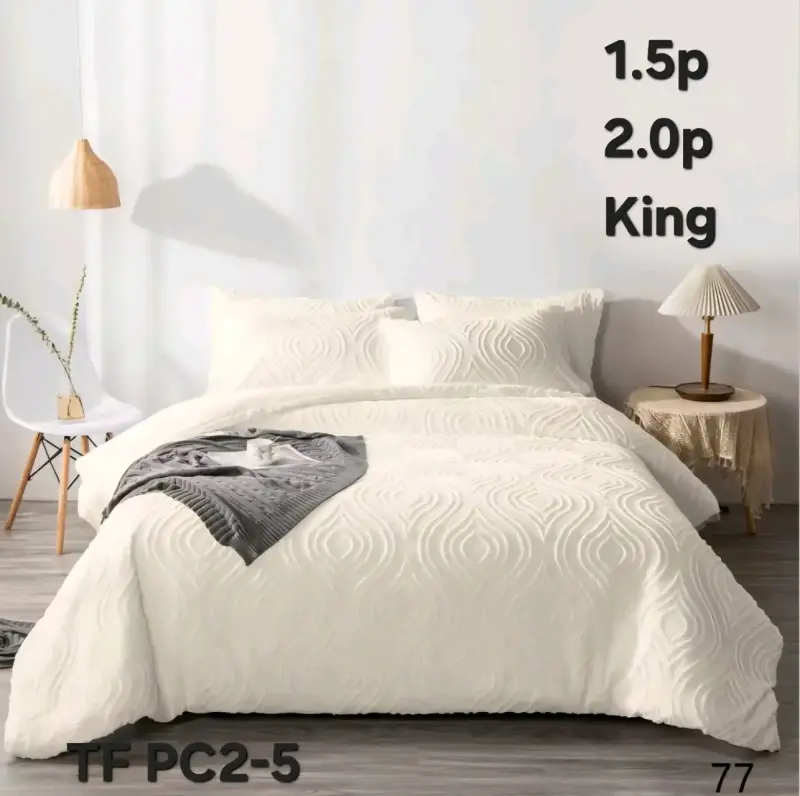 Juego de cubre  de cama gris y beige king y 2.0plz - 3