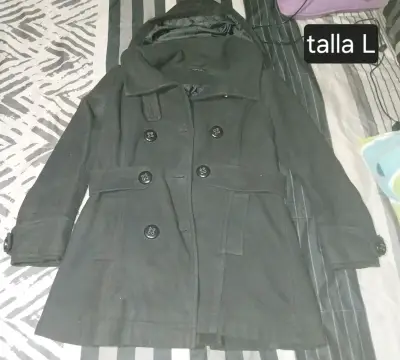 Abrigo negro talla L para mujer - miniatura 1