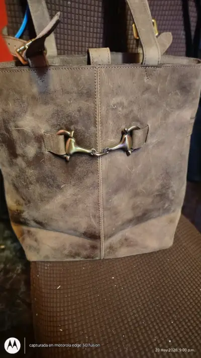 Bolso de cuero marrón - miniatura 1