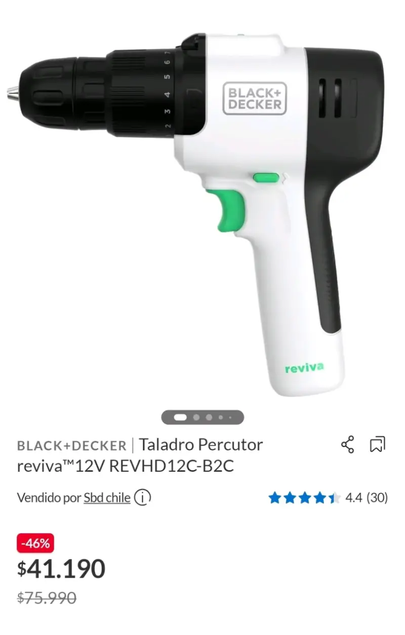 Taladro inalámbrico 12V Black+Decker - 6