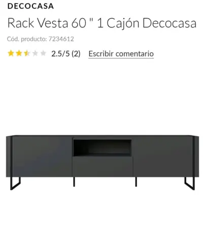 Rack Vesta 60 pulgadas 1 cajón - miniatura 1