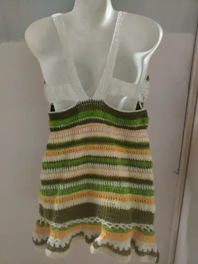 Vestido tejido a crochet multicolor - miniatura 3