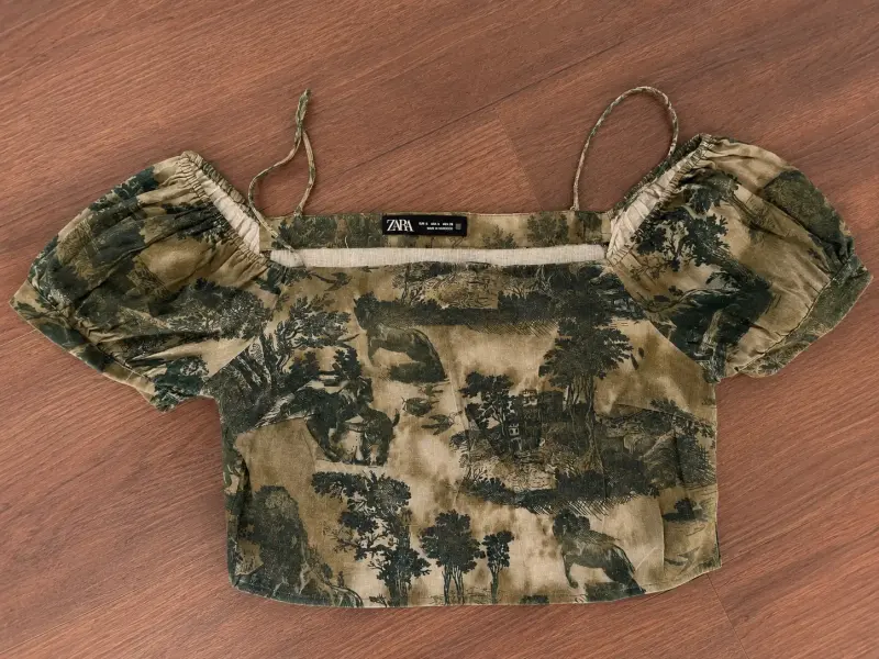 Crop top estampada selva verde - 1