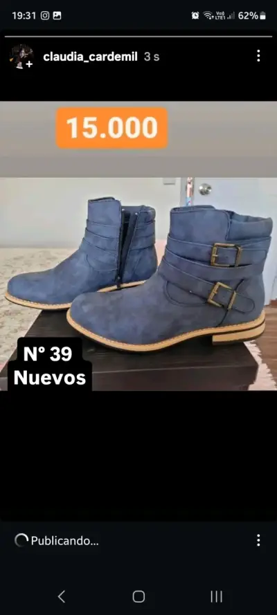 Botines azules nuevos N°39 - miniatura 1