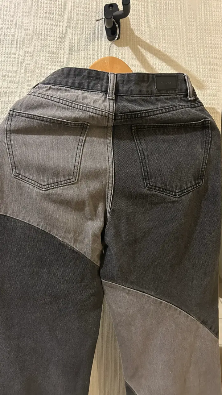 Jeans patchwork gris y negro - 3