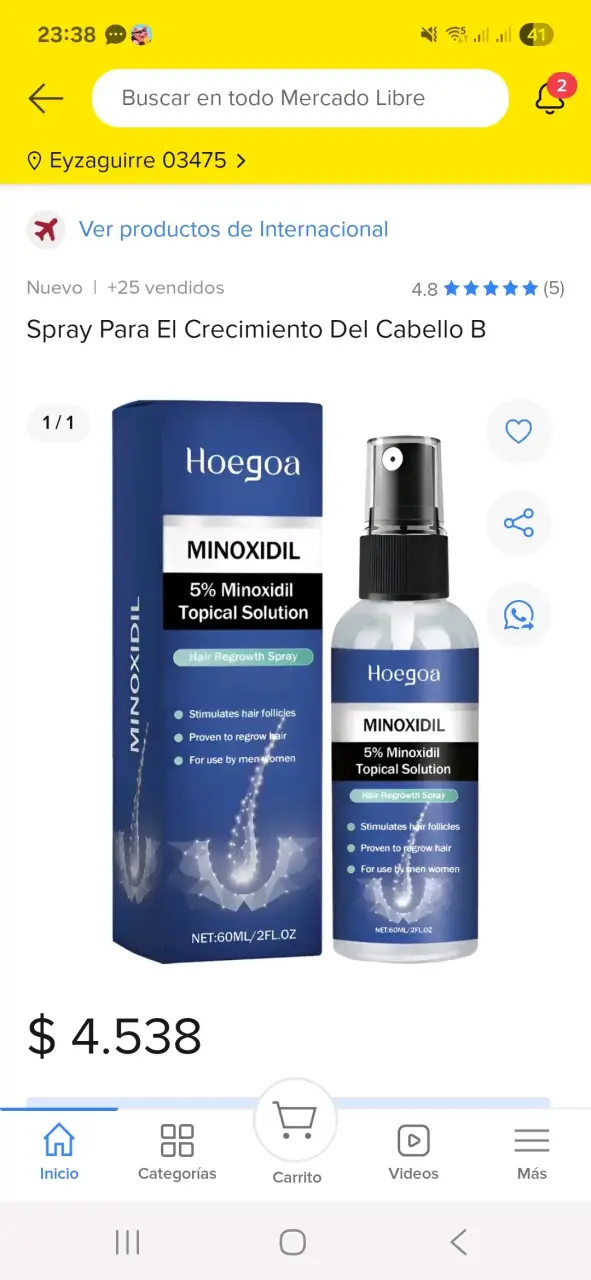 Spray Minoxidil 5% Hoegoa