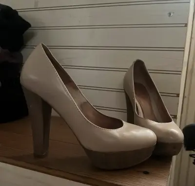 Zapatos de taco alto beige talla 36 - miniatura 1