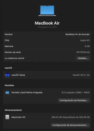 Macbook Air M2 - 15" poco uso - miniatura 5