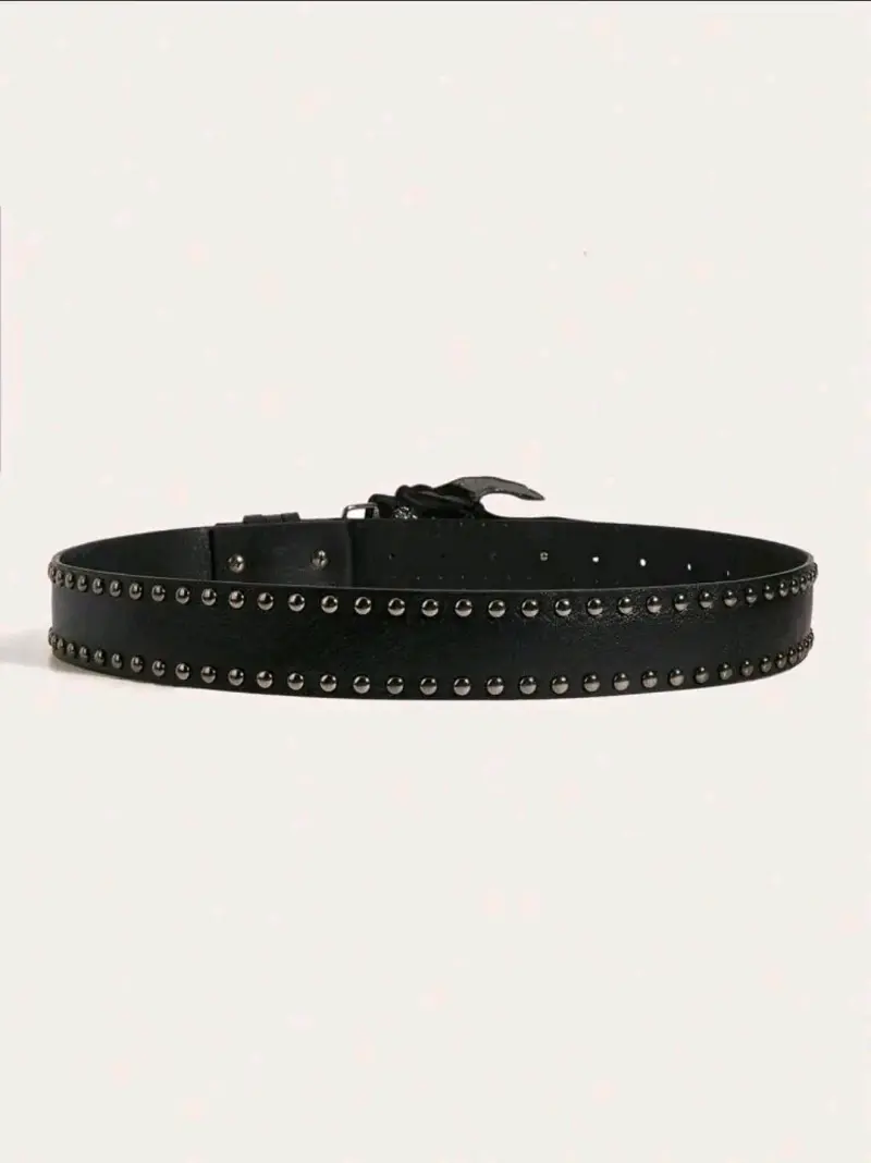 Cinturón negro con hebilla de calavera - 3