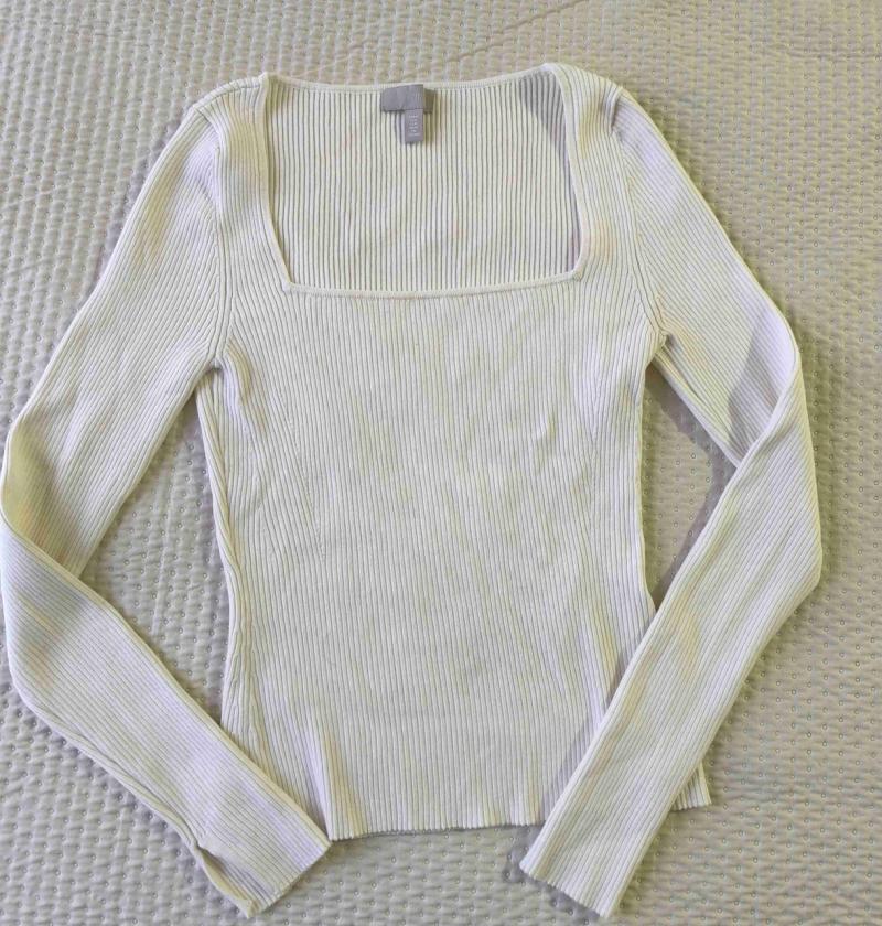 Polera H&M manga larga crudo - 1