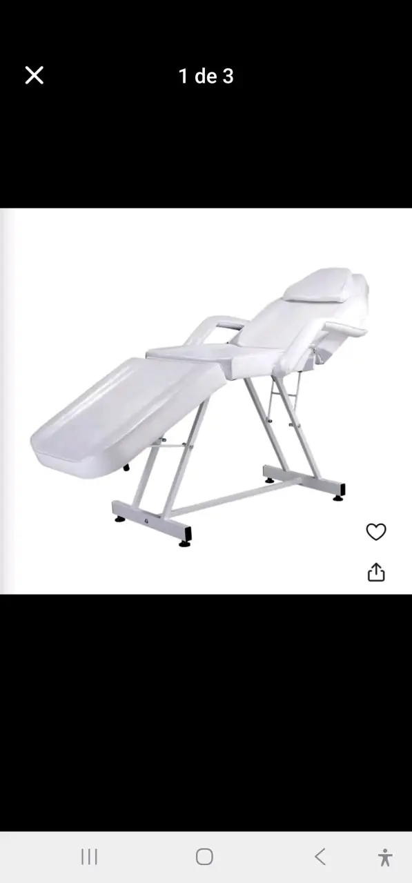 Camilla de masaje blanca reclinable - 3