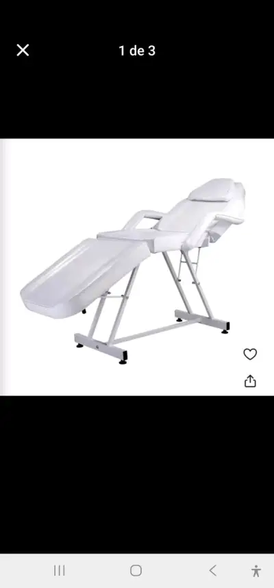 Camilla de masaje blanca reclinable - miniatura 3