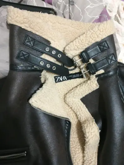 Chaqueta Zara marrón oscuro con forro - miniatura 2