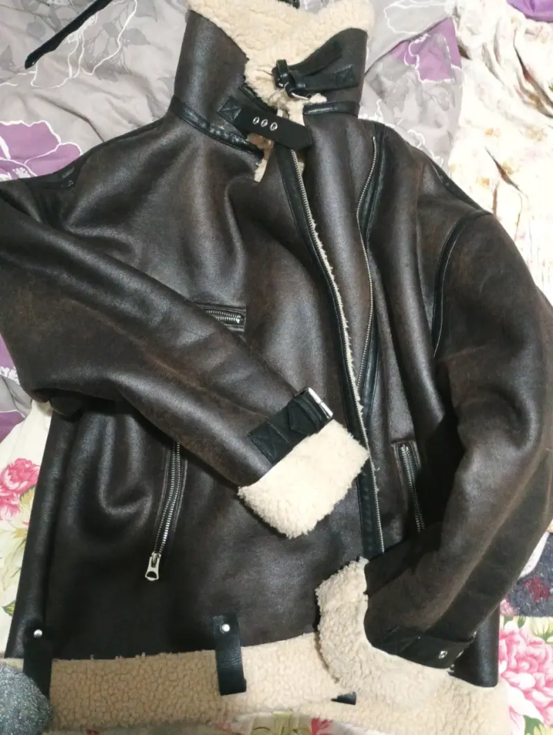 Chaqueta Zara marrón oscuro con forro - 6