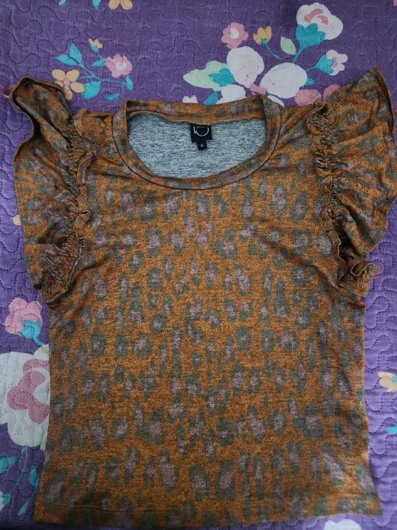 Polera leopardo volados - 1