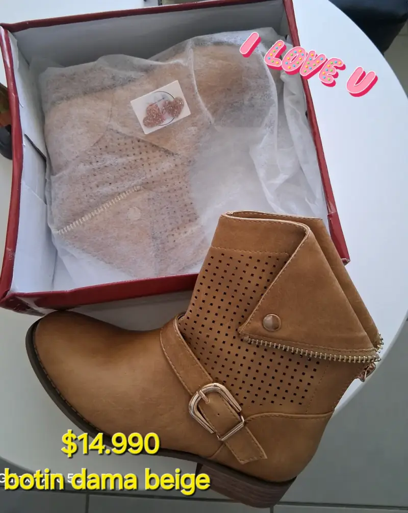 Botines beige troquelados - 2