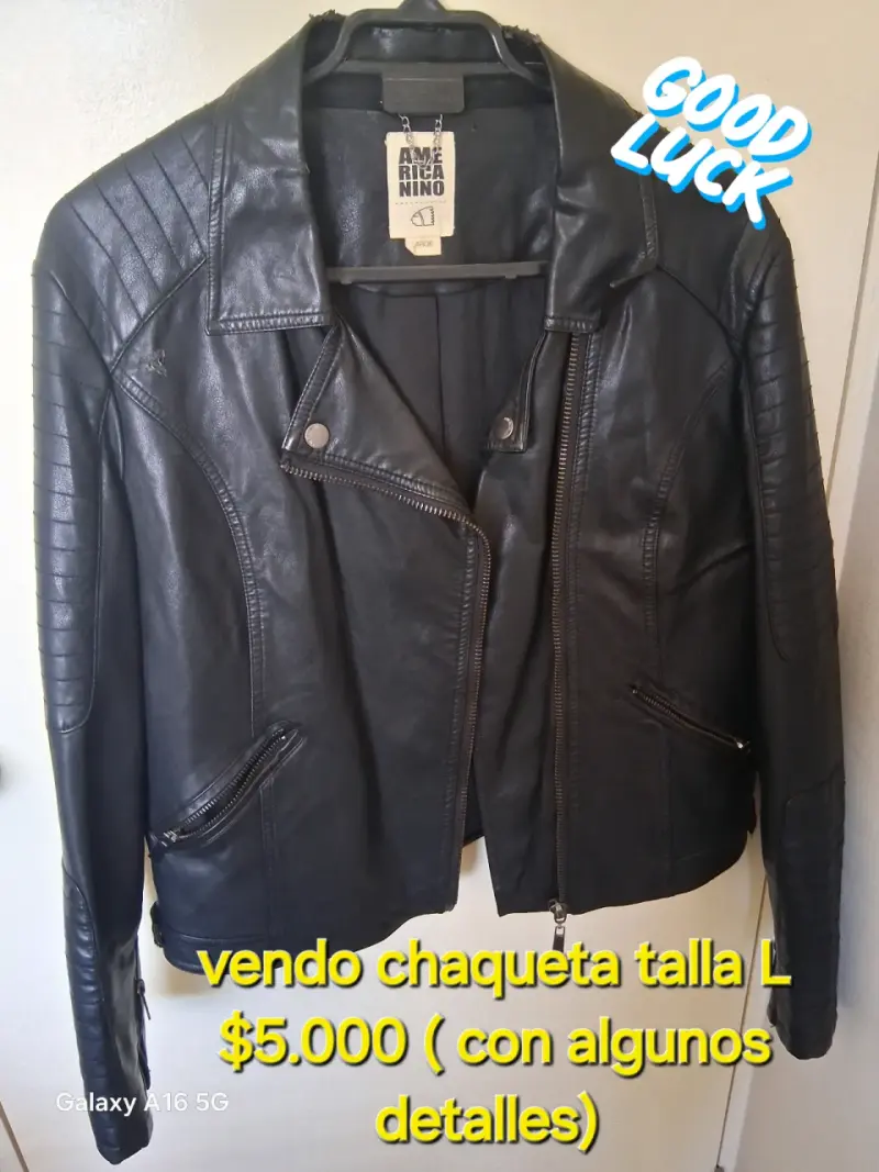 Chaqueta negra de cuero - 1