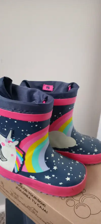 Botas de lluvia infantiles unicornios - miniatura 2