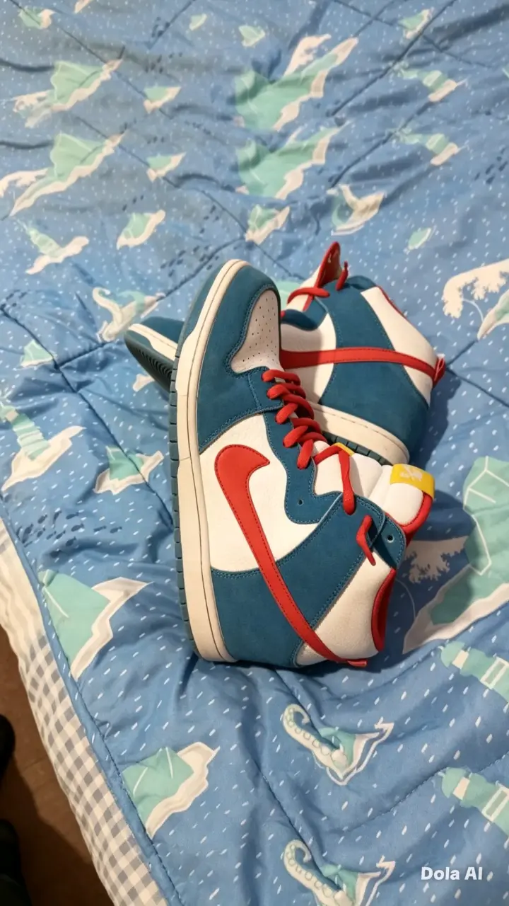 Zapatillas deportivas blancas y azules