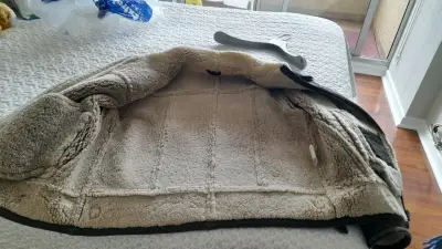 Chaqueta de cuero con forro de chiporro - miniatura 2