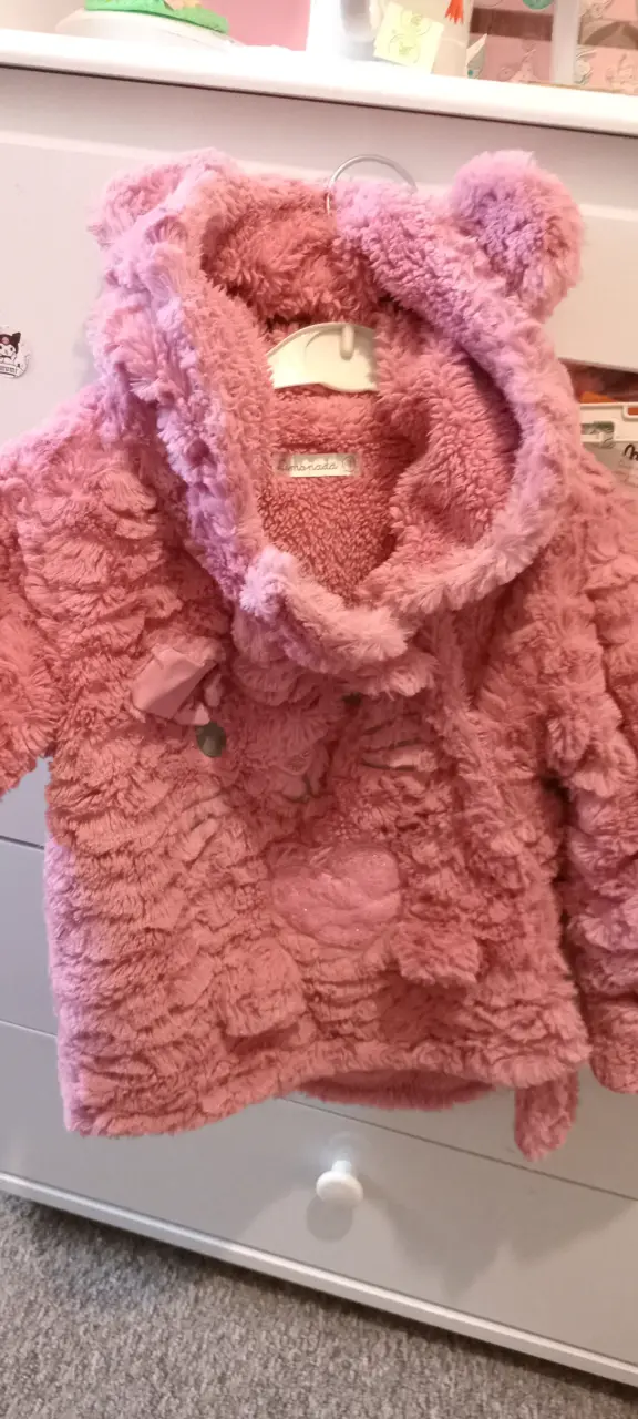 Abrigo infantil de peluche gris - 2