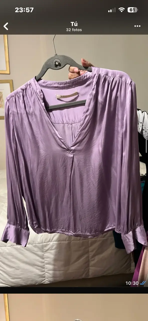 Blusa lila de manga larga