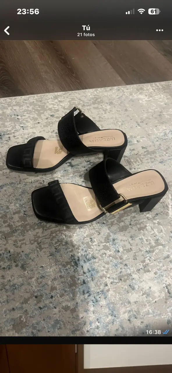 Sandalias negras con tacón LUZ DA LUA
