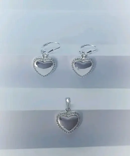 Set de joyas en forma de corazón plata 925 - 1
