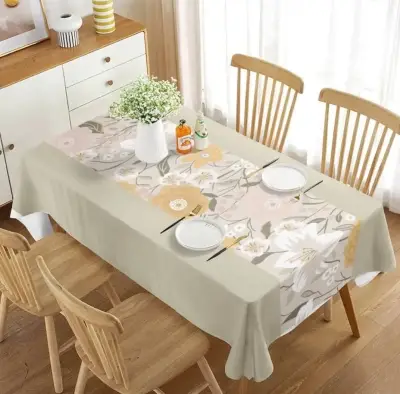 Mantel de flores beige - miniatura 1