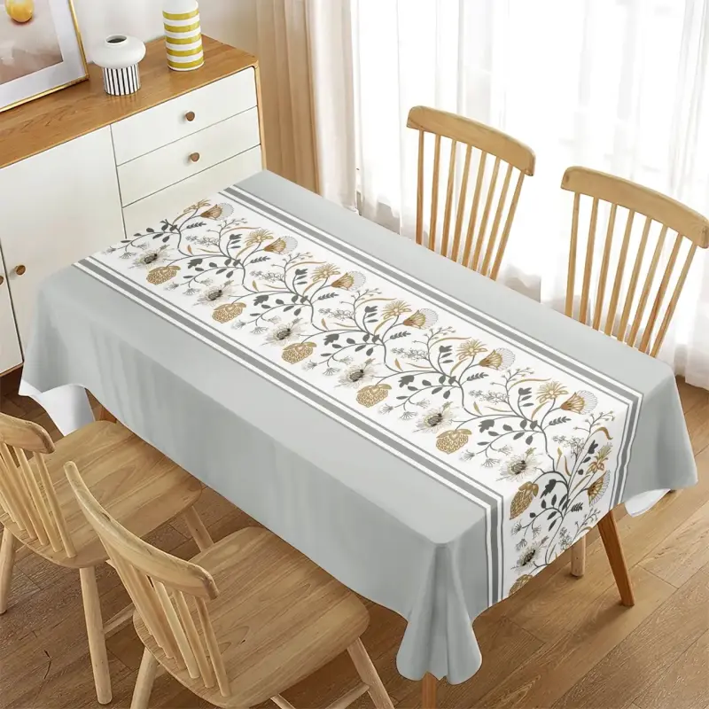 Mantel de flores beige - 2