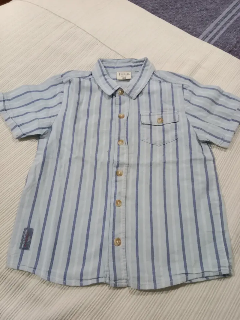 Camisa rayada azul niño - 1
