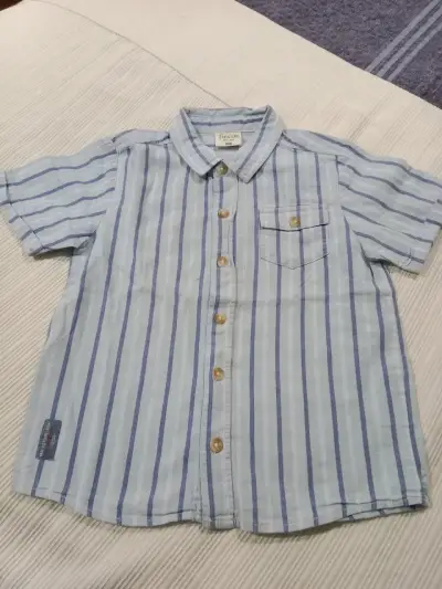 Camisa rayada azul niño - miniatura 1