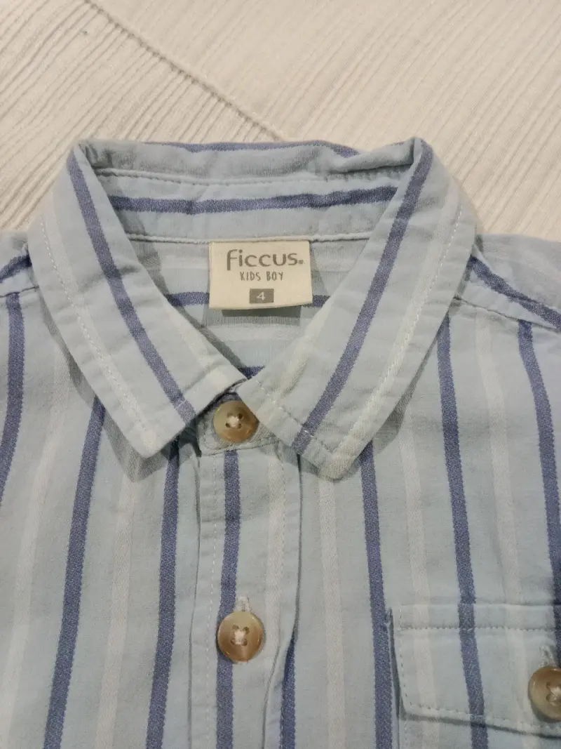Camisa rayada azul niño - 2