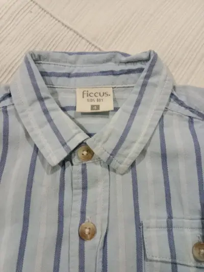 Camisa rayada azul niño - miniatura 2