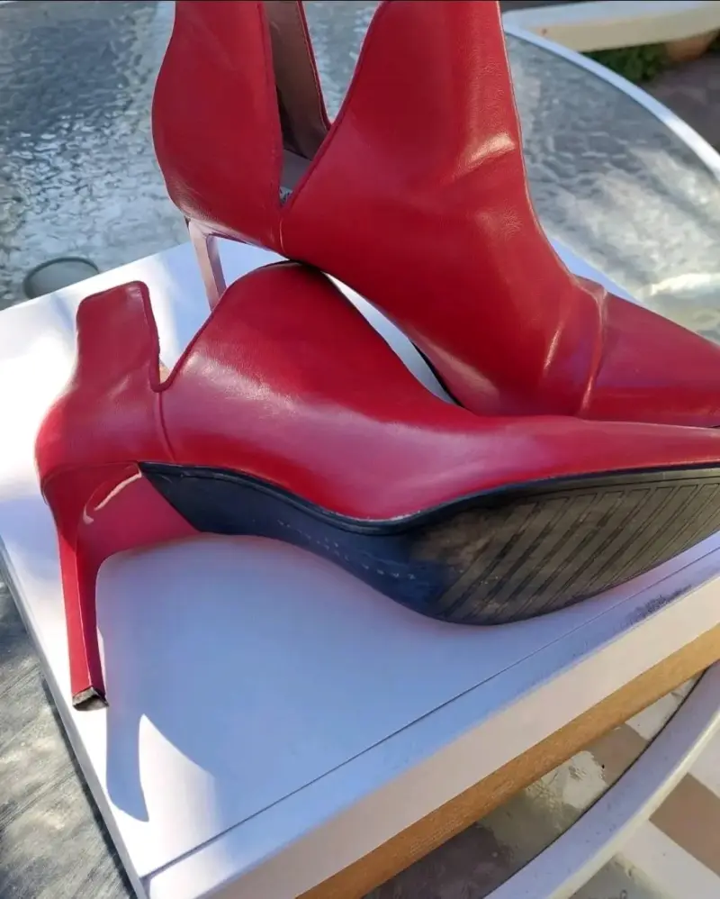 Botines rojos de cuero Zara - 3