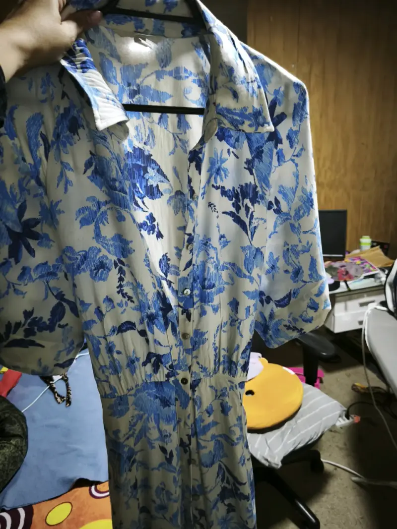 Vestido estampado azul floral - 2
