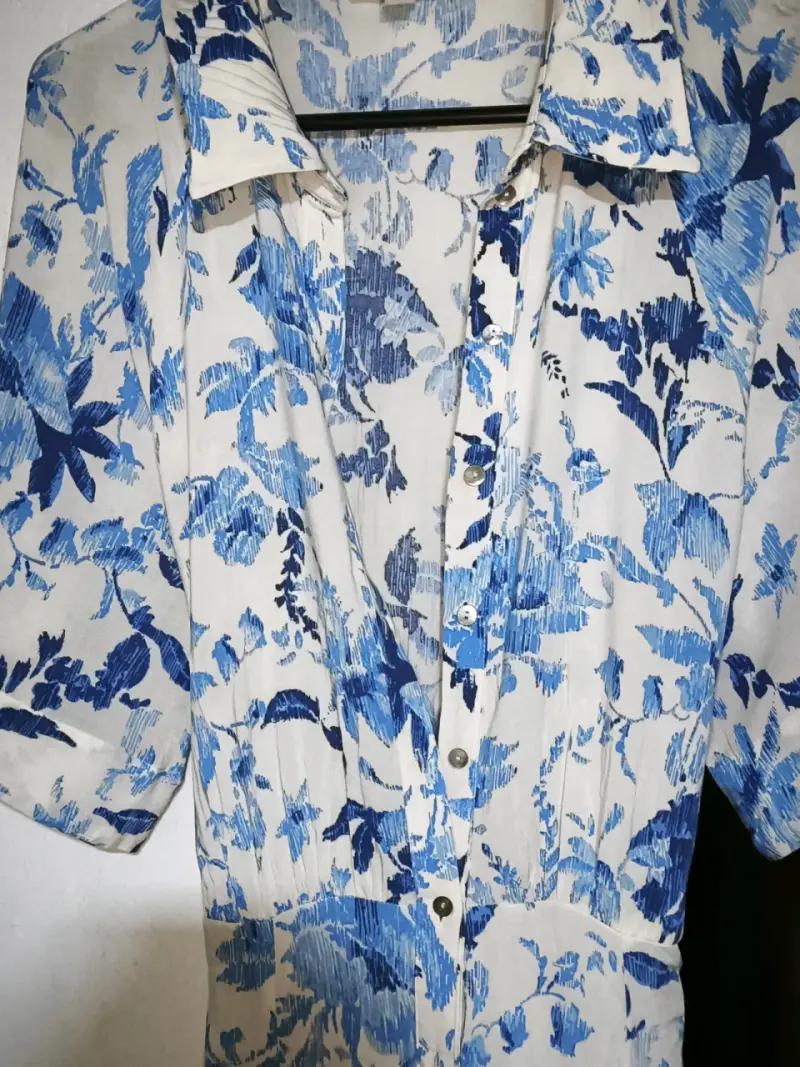 Vestido estampado azul floral - 3