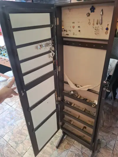 Espejo de pie joyero marrón - miniatura 4