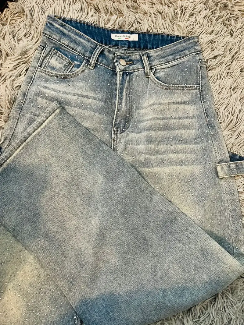 Pantalones estilo italiano con brillos