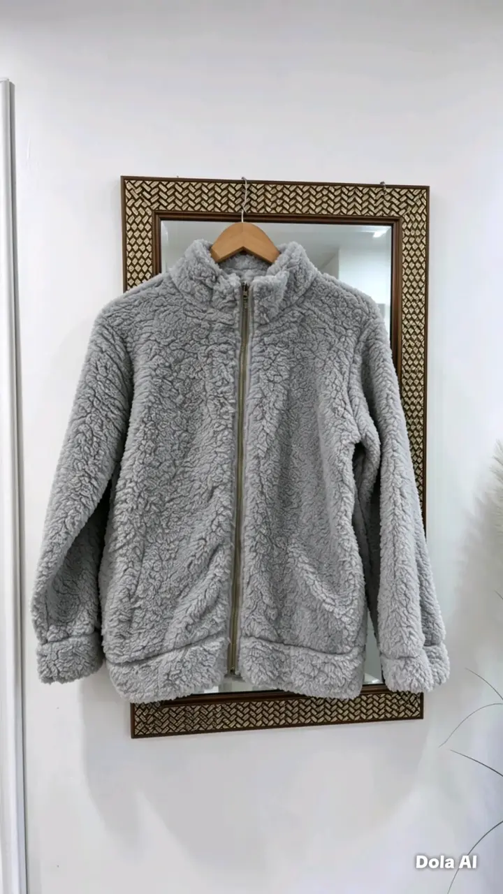 Chaqueta de felpa gris - 1