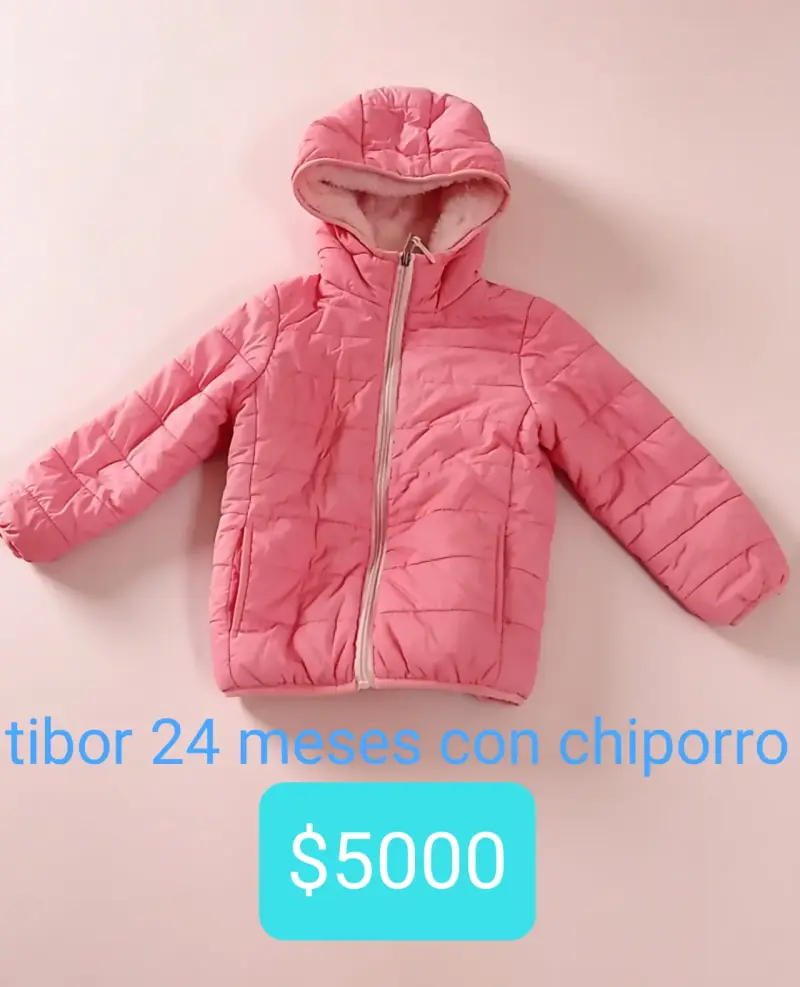 Chaqueta rosada con chiporro - 1