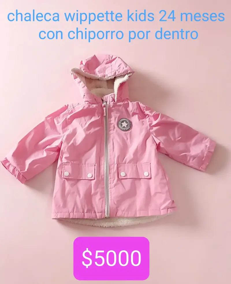 Chaqueta rosada con chiporro - 5