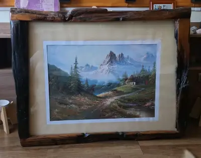 Cuadro paisaje montañoso enmarcado - miniatura 2