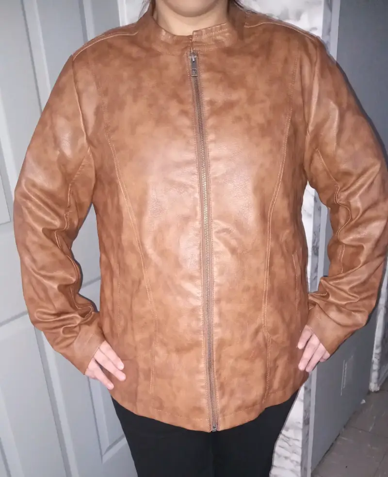 Chaqueta de cuero marrón - 1