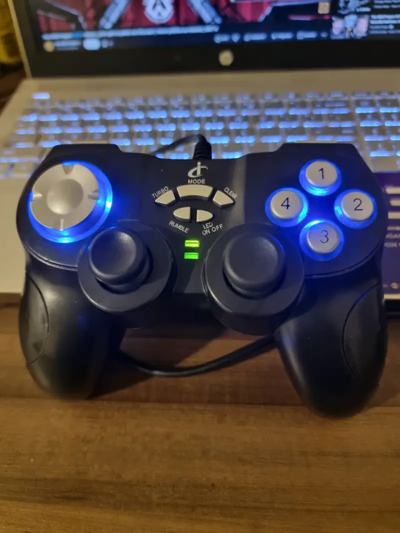 Control de juego negro con luces LED - 1