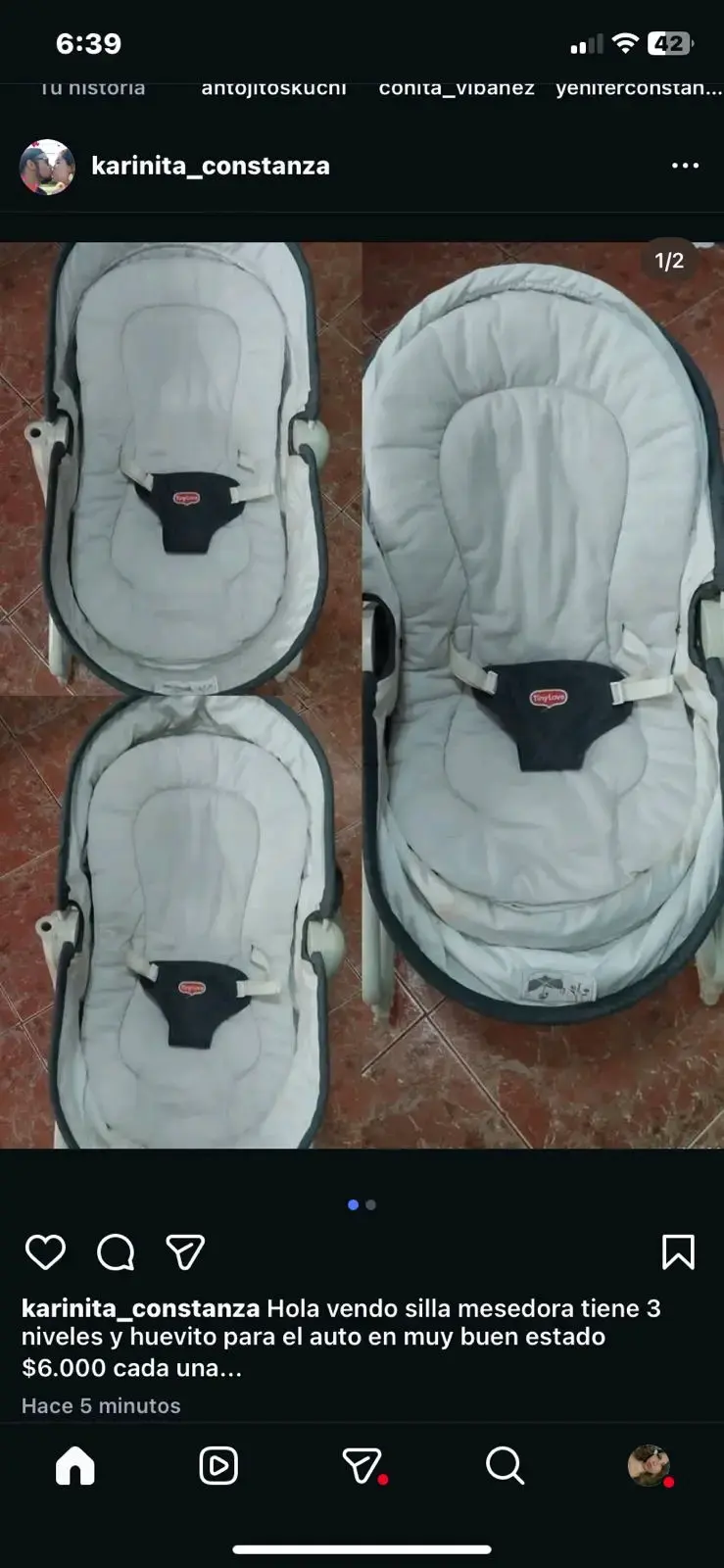 Silla mecedora para bebé