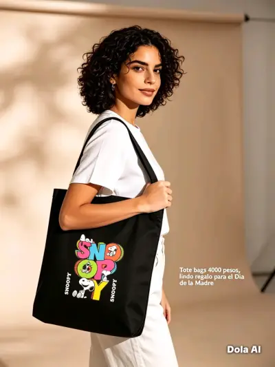 Bolso Totebags Snoopy Negro - miniatura 1
