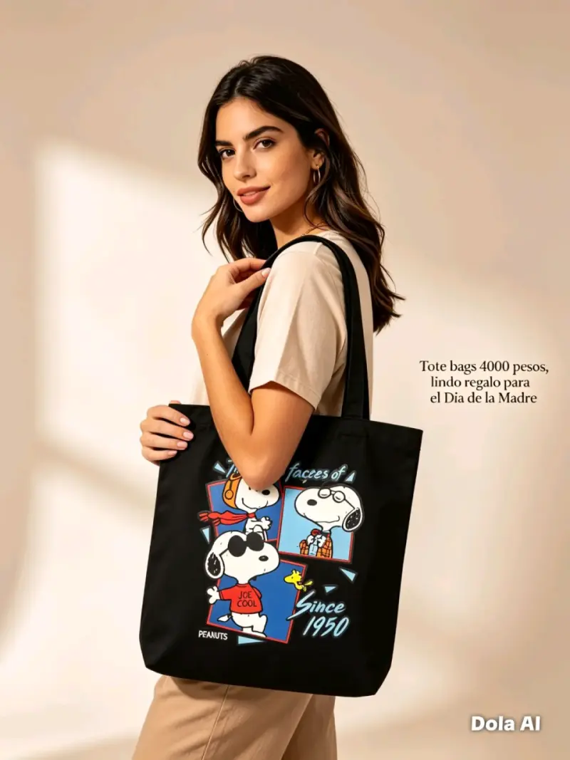 Bolso Totebags Snoopy Negro - 3